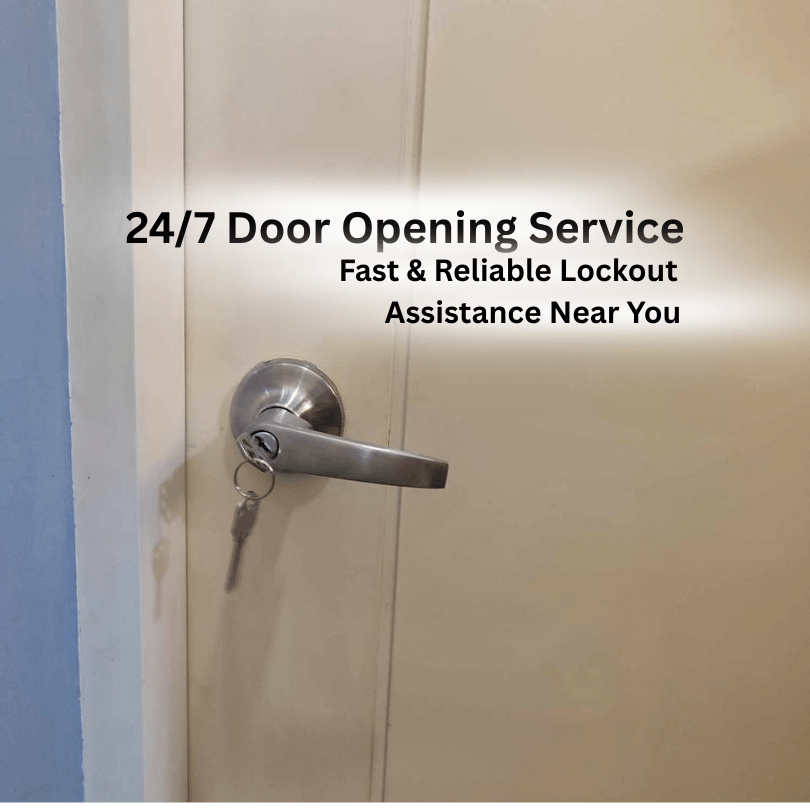 Locksmith providing 24/7 emergency door opening service