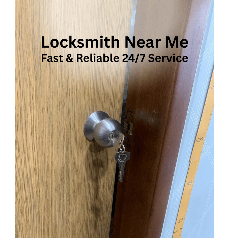 Professional locksmith unlocking a residential door with tools